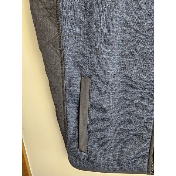 Orvis Mens Size XL Full Zip Vest Jacket Navy Blue w/ Quilted Black Panels Warm - Picture 5 of 8